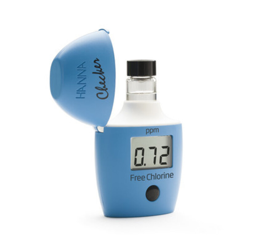 Checker-fotometer voor vrij chloor LR, 0,00 tot 2,50 mg/l met starterskit reagentia en 2 cuvetten