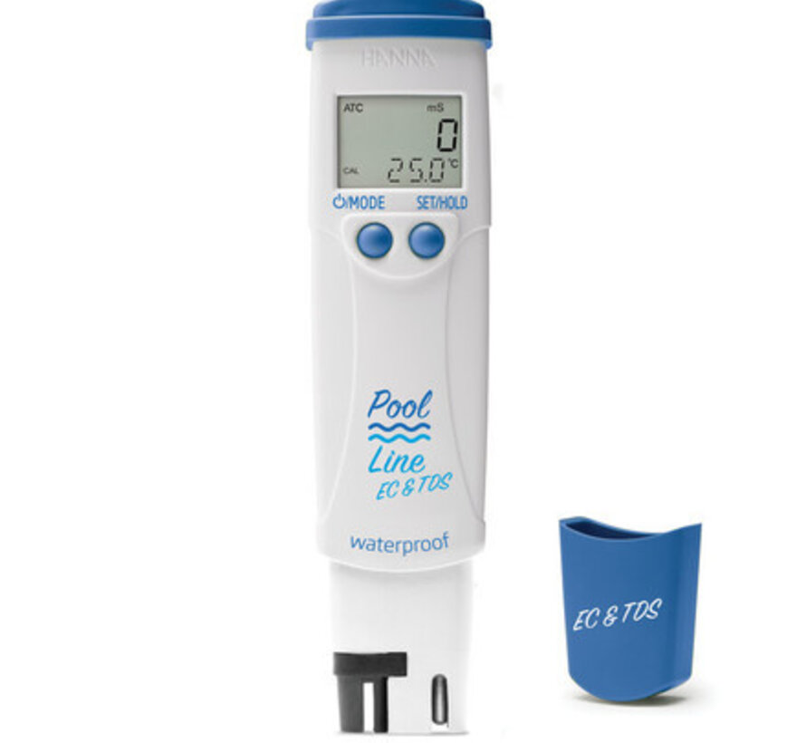 Pool Line Waterbestendige zakformaat tester EC (zout) en temperatuur