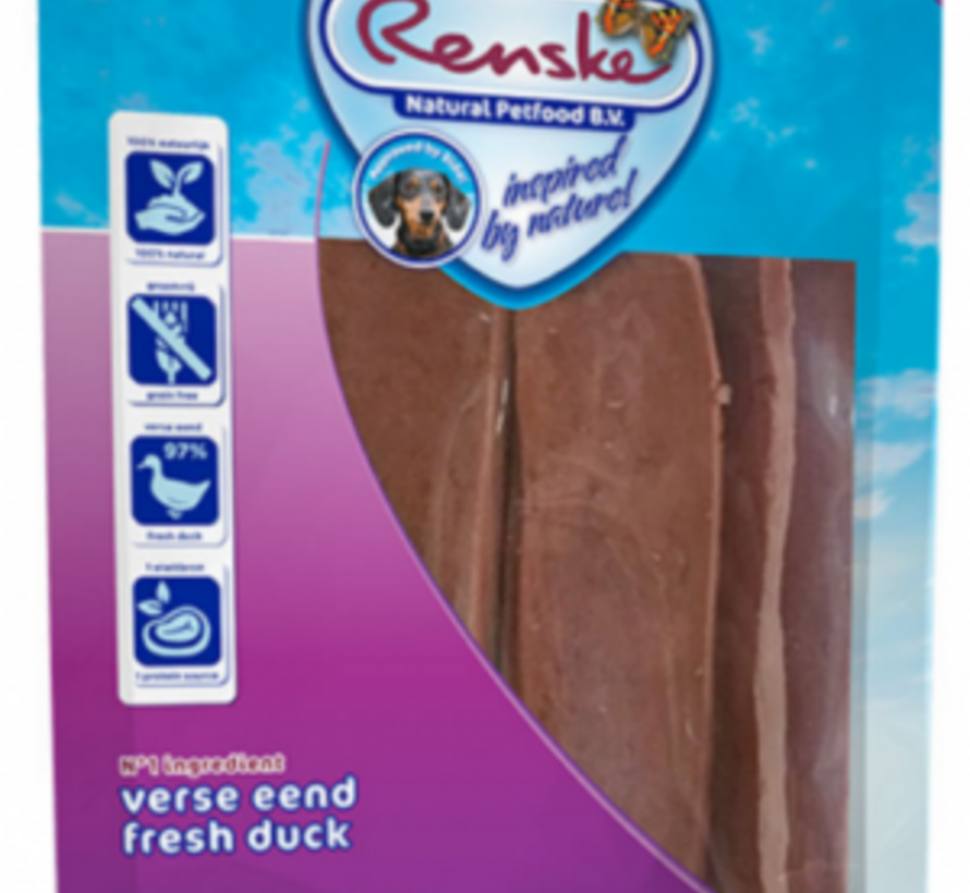 Renske gezonde beloning vleesrepen hond eend 100gr