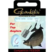 Gamakatsu GAMAKATSU Haak BKS-2210R Bream Fedder Gr.16 75cm 0,12mm Rood 10st.