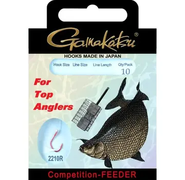 Gamakatsu GAMAKATSU Haak BKS-2210R Bream Fedder Gr.16 75cm 0,12mm Rood 10st.