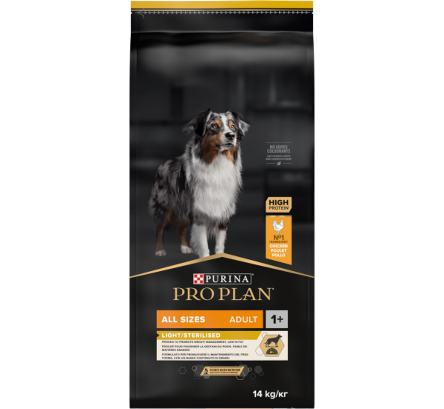 Purina Pro Plan Dog Adult Light/sterilised - Hondenbrokken - Kip 14 kg