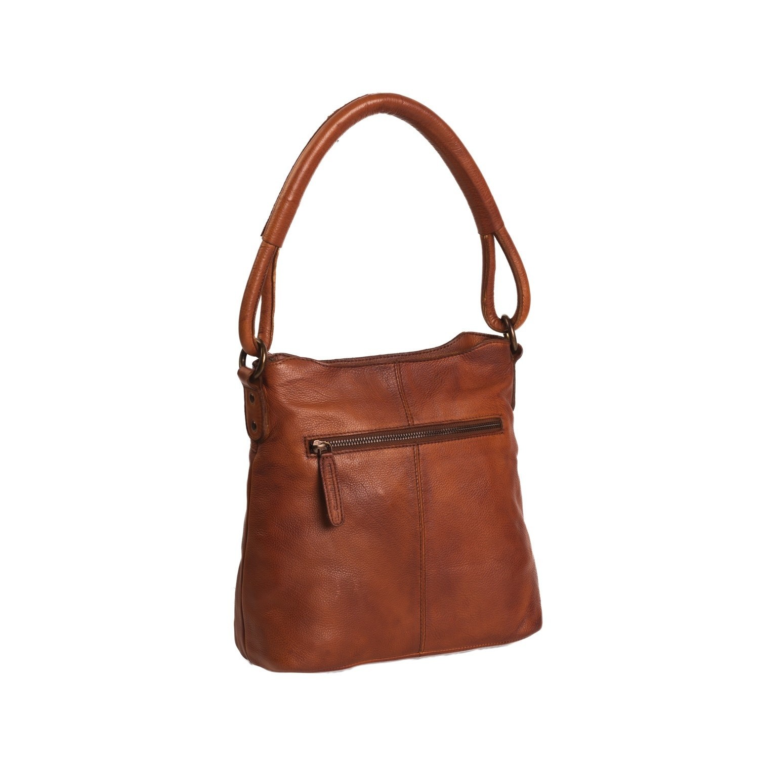 cognac leather shoulder bag