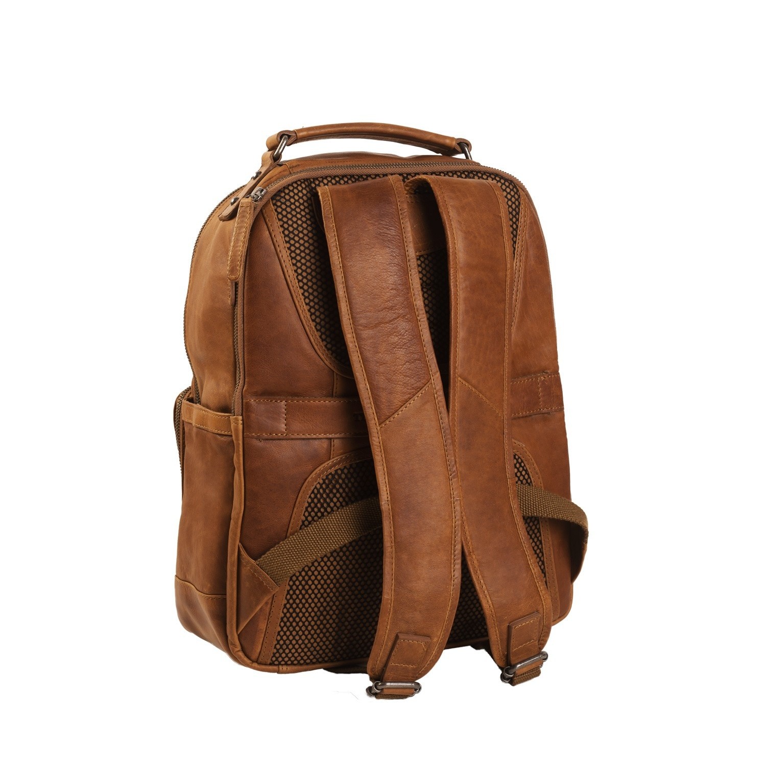 Austin Leather Backpack Cognac Brand Chesterfield - The