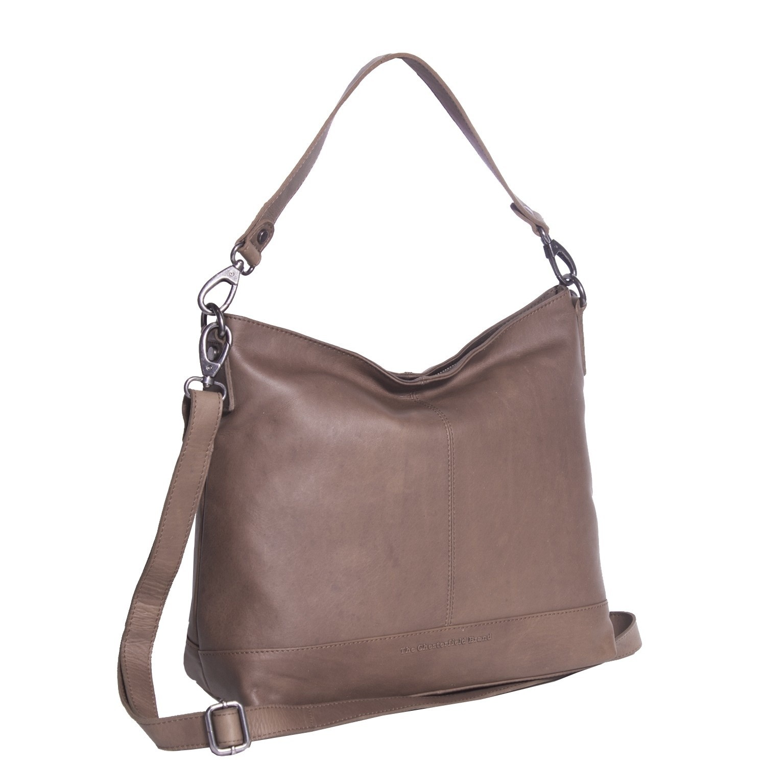 taupe leather shoulder bag