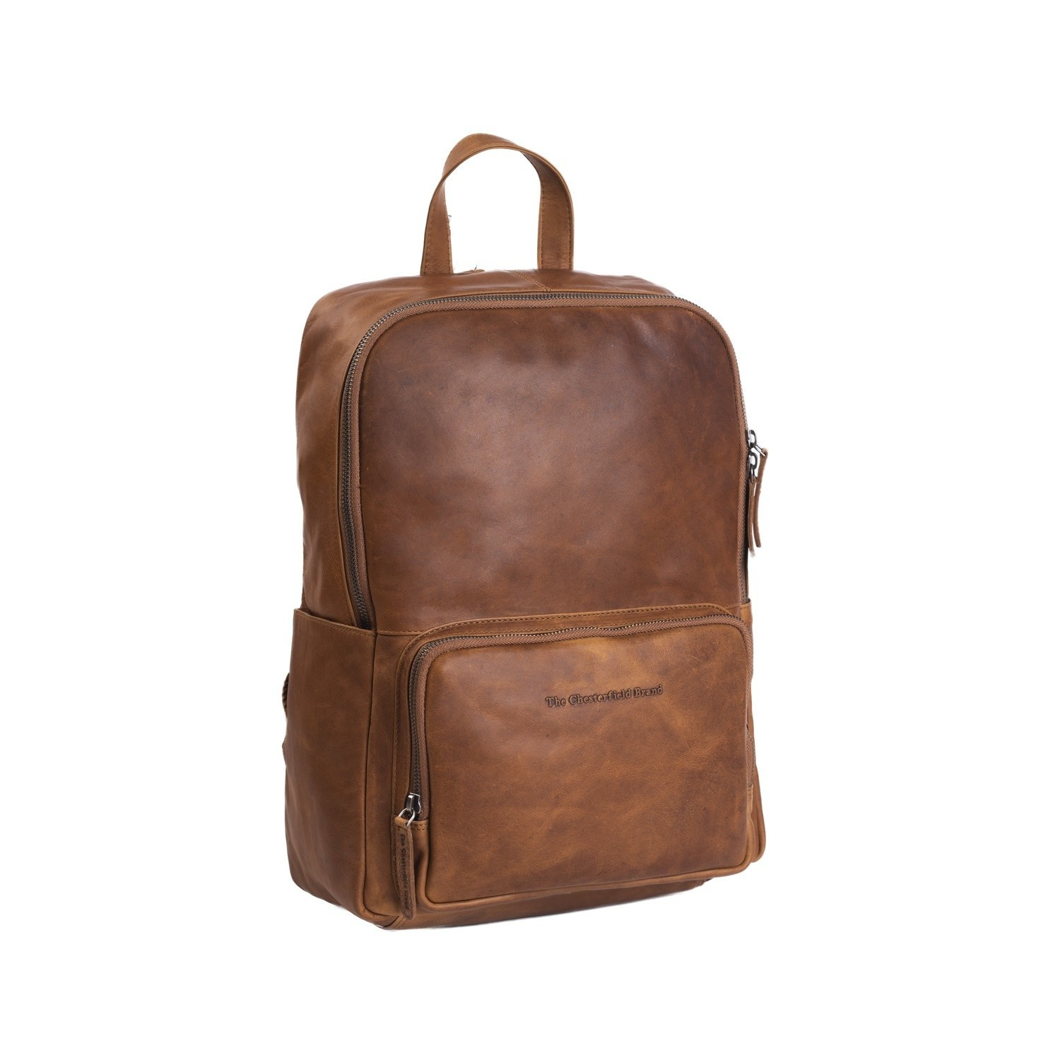 cognac leather backpack