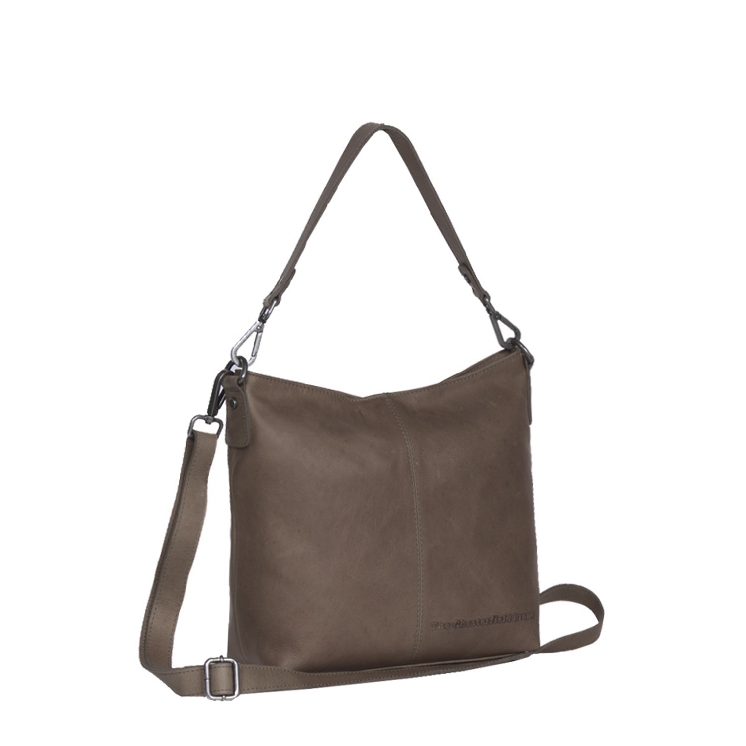 taupe leather shoulder bag