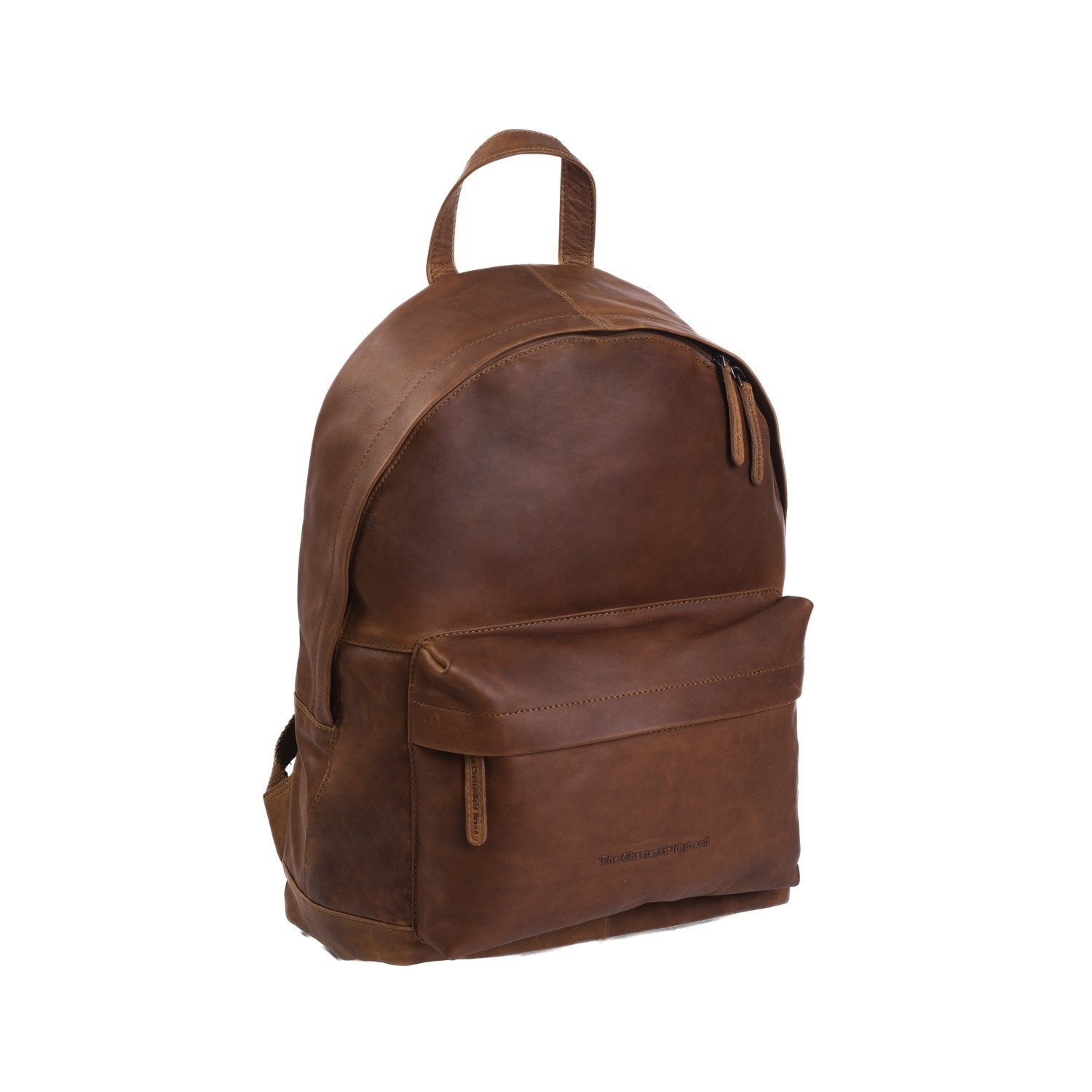 cognac leather backpack