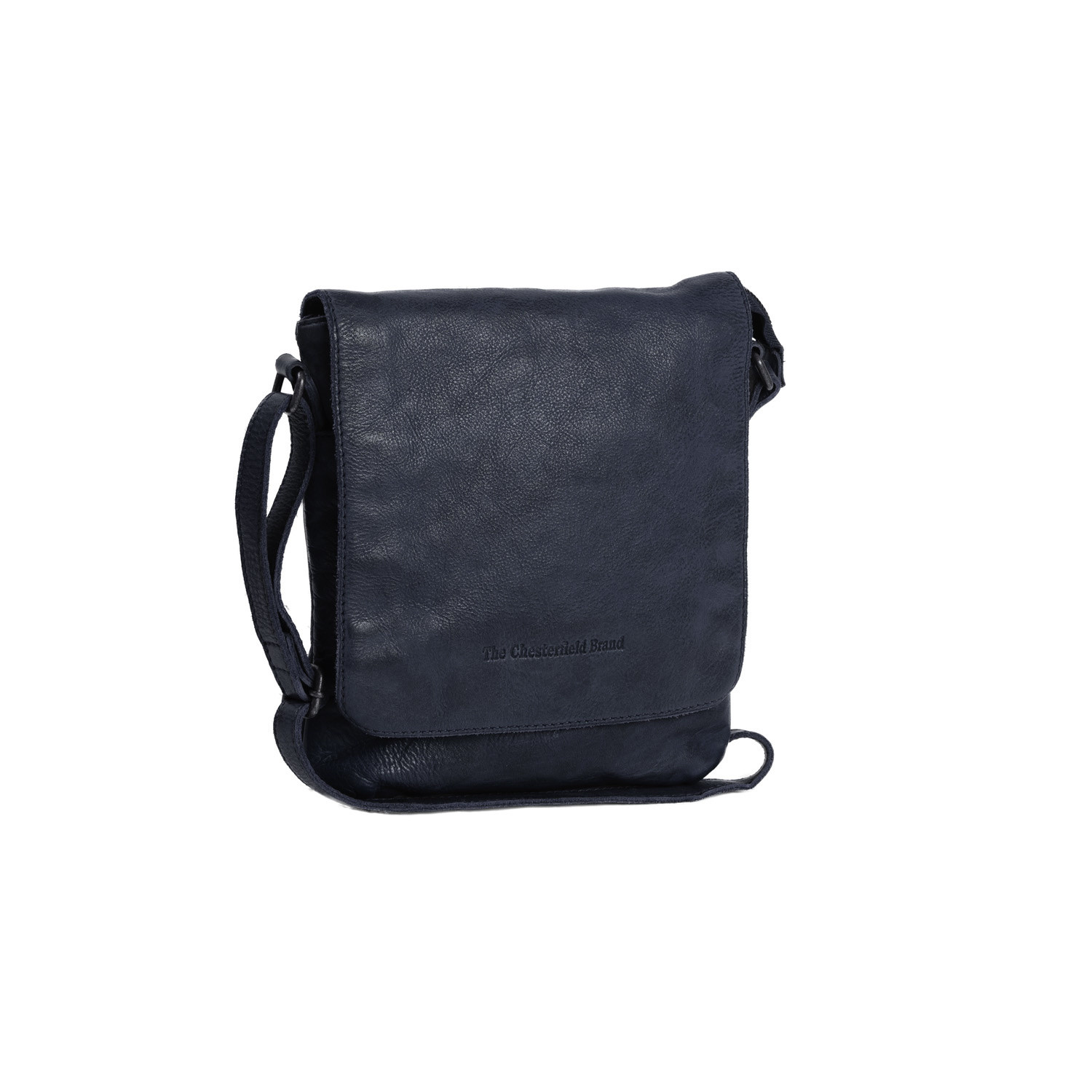 navy leather shoulder bag