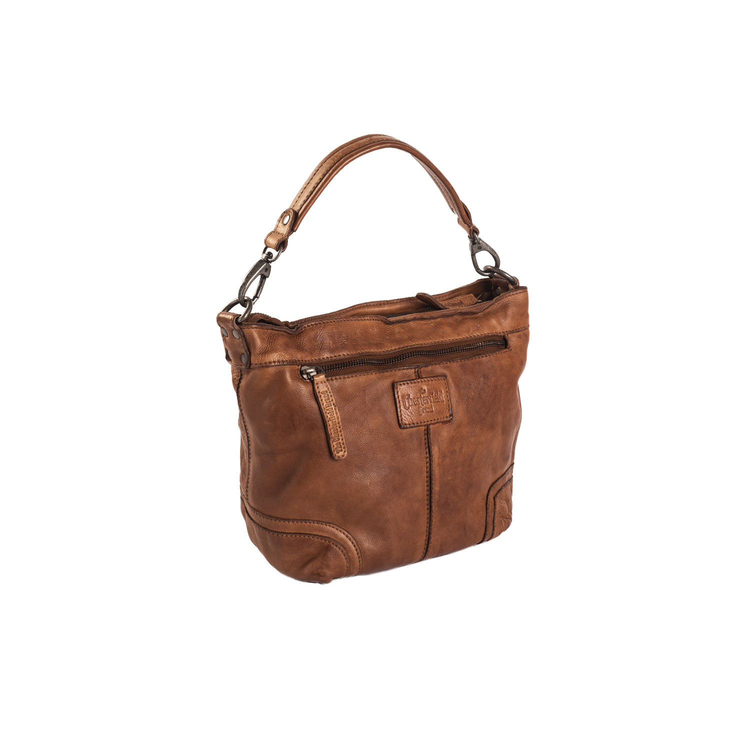 cognac leather shoulder bag