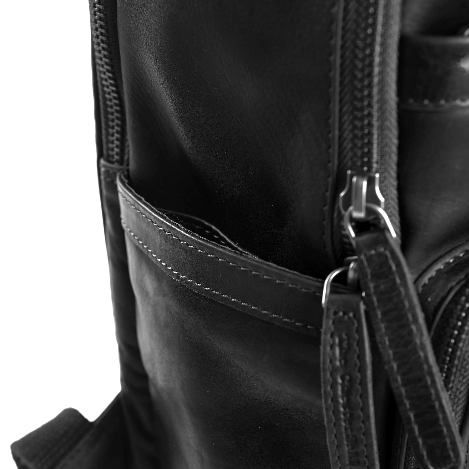 Leather Backpack Black Austin