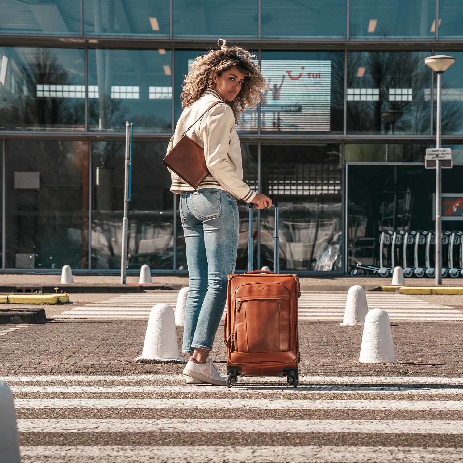 Articulatie Hick regen Leren Trolleykoffer Cognac New York - The Chesterfield Brand