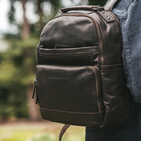 Leather Backpack Black Austin