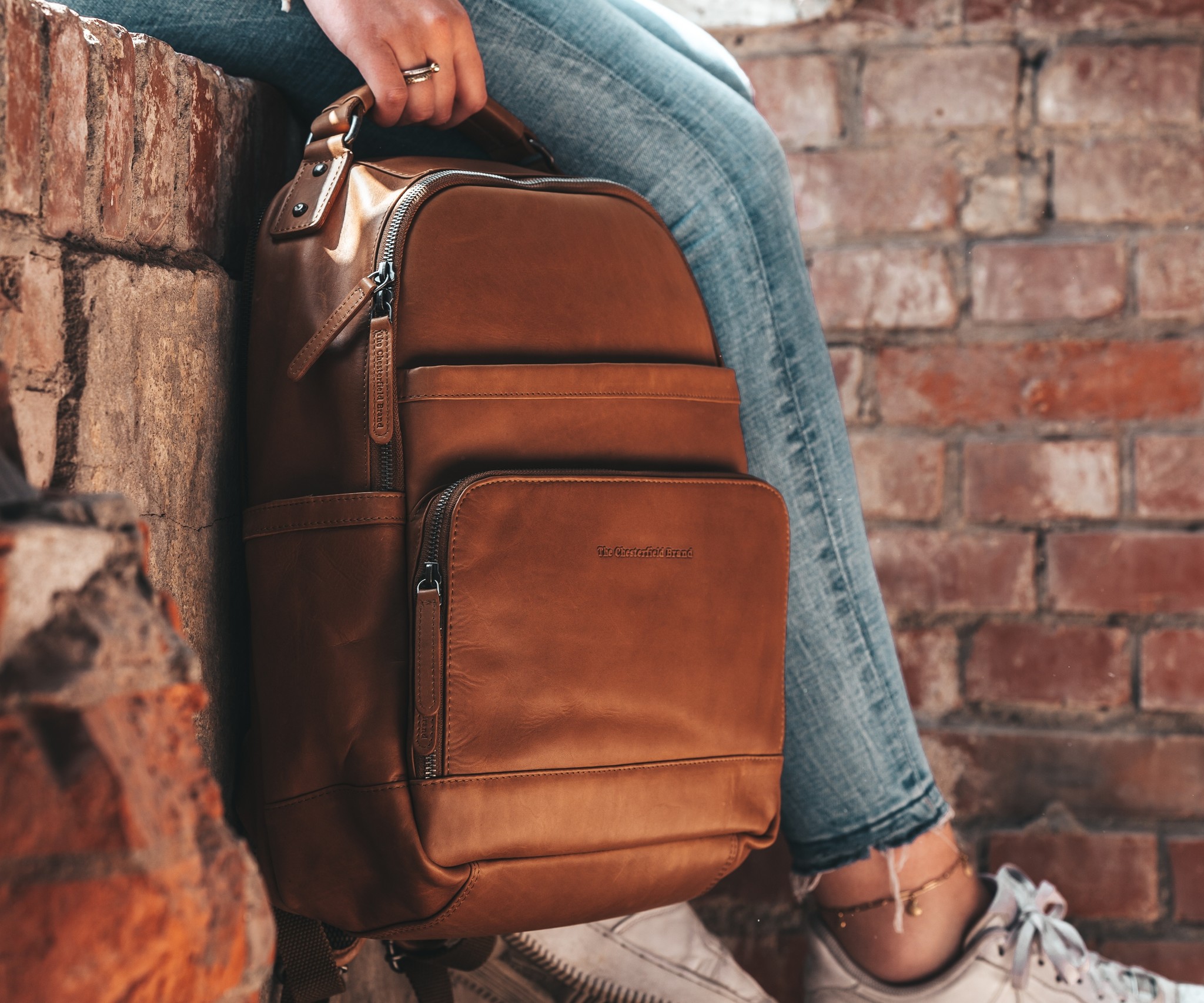 Leather Backpack Cognac Austin - The Chesterfield Brand