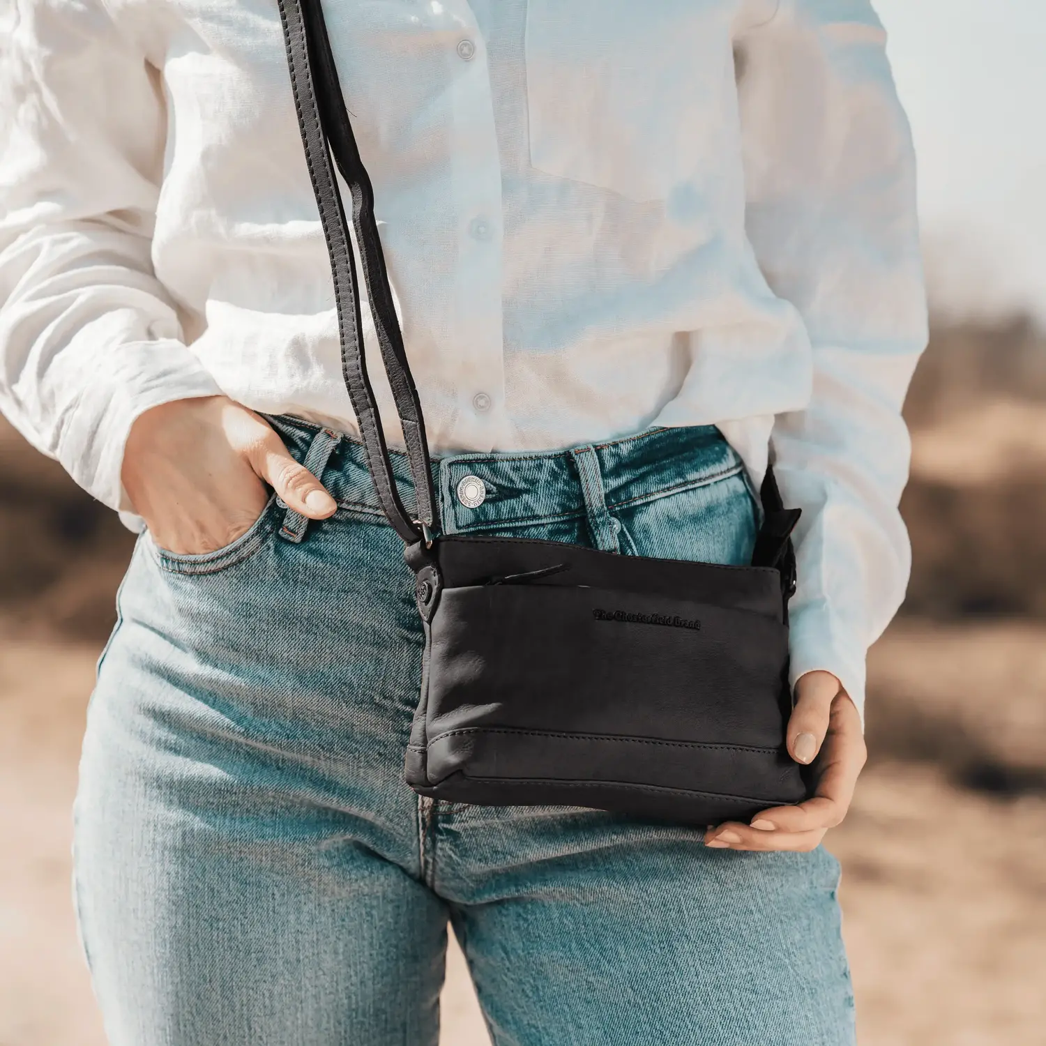 Leather Shoulder Bag Black Salerno - The Chesterfield Brand