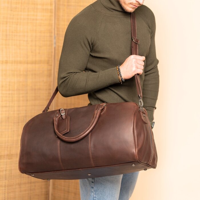 Men's Quality Leather Travel Bag Handbag Luggage Men's - Temu