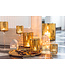 Theelichthouder Goud Spiegelglas - Massief dubbel Glas - Windlicht goud  - Kandelaar voor Theelicht - theelichthouder set Glas  - Goud - 12 x 12 x 18 cm