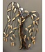 Wanddecoratie metaal Bloemen Treurwilg - Muurdecoratie/Wandornament -Goud/Bruin- 60cm