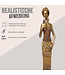 Beeldje vrouw 'Brons'  -  Afrikaanse beelden - Steen - 3D - Kunst - 47 cm