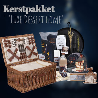 Kerstpakket voor 6 personen 'Luxe dessert home' - Inclusief Picknickmand