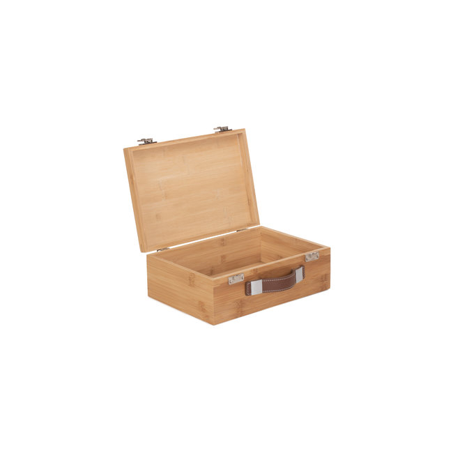 Houten opbergkist  met deksel - 'Bamboe Medium' - Box/Kistje -  33 x 23 x 12cm