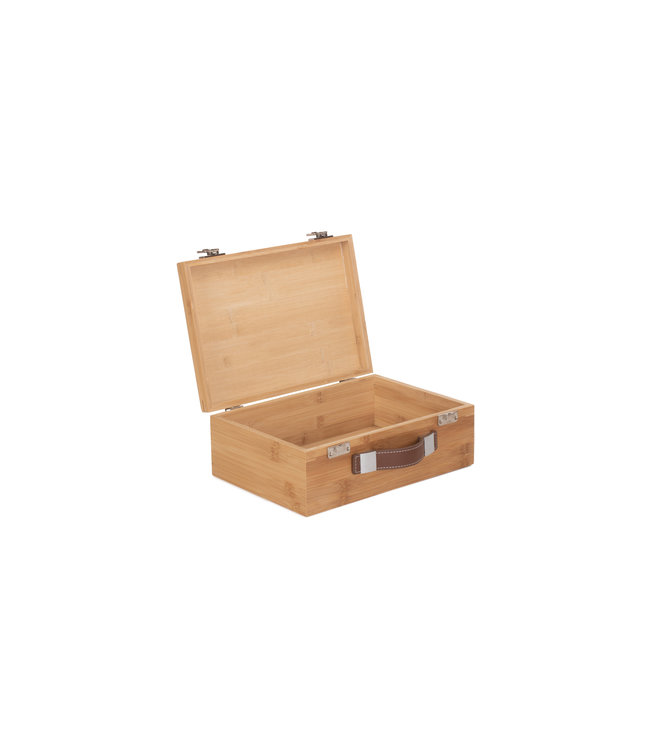 Houten opbergkist  met deksel - 'Bamboe Medium' - Box/Kistje -  33 x 23 x 12cm