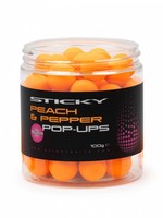 Sticky Baits Peach & Pepper Pop-Ups 16mm 100g Pot