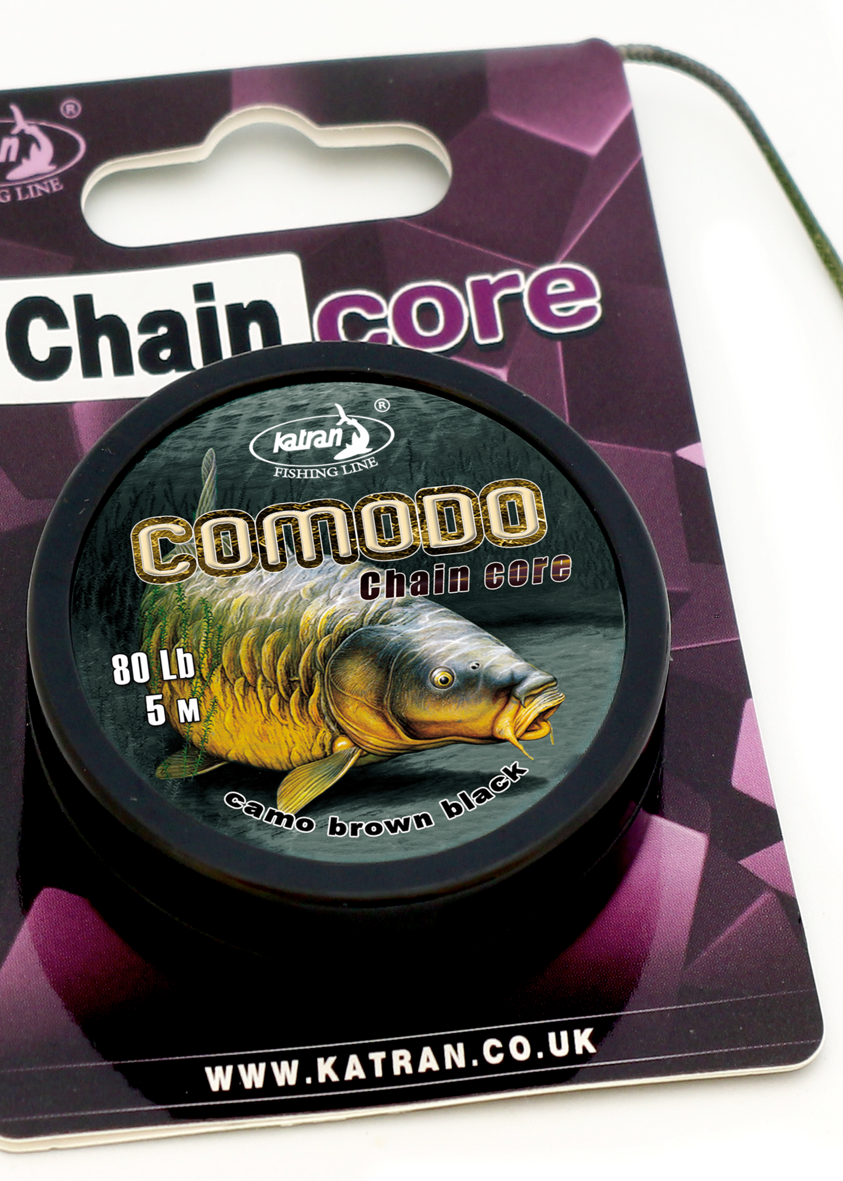 Katran Fishing Chain core COMODO camo brown black 80 lb | 5 m