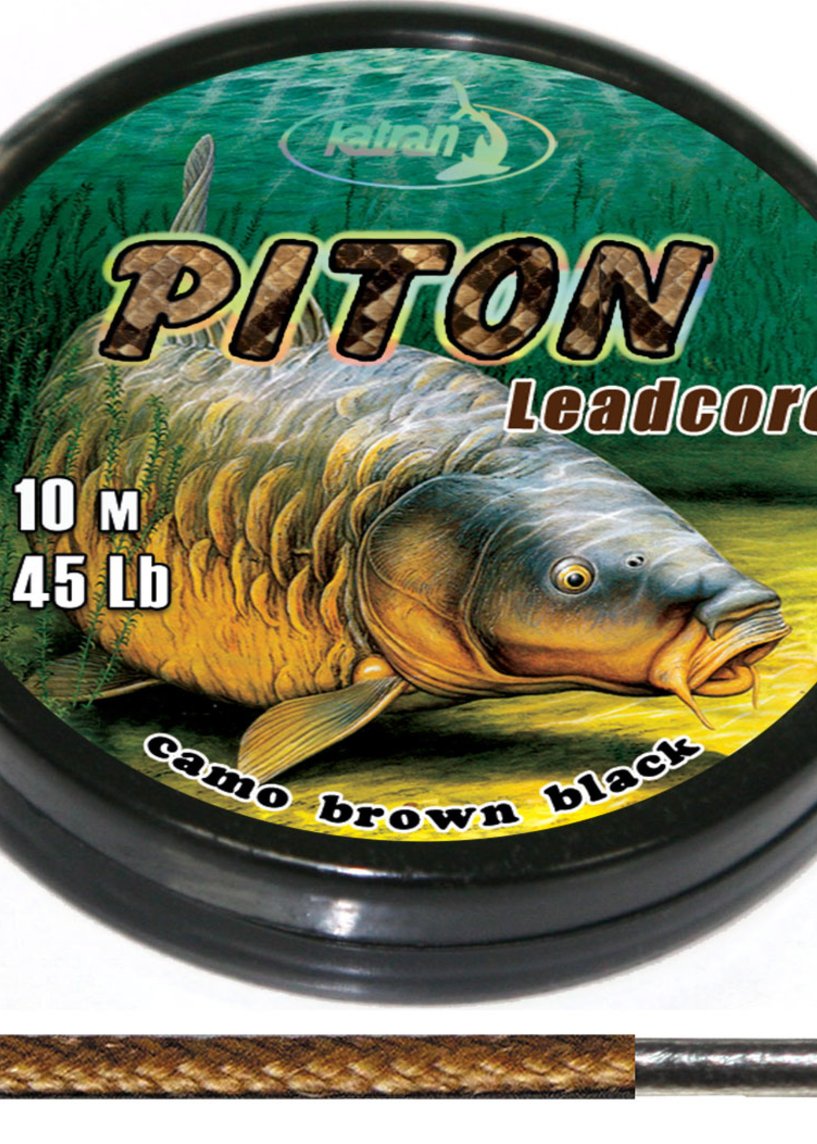 Katran Fishing Lead core PITON camo brown black 45Lb | 10 m