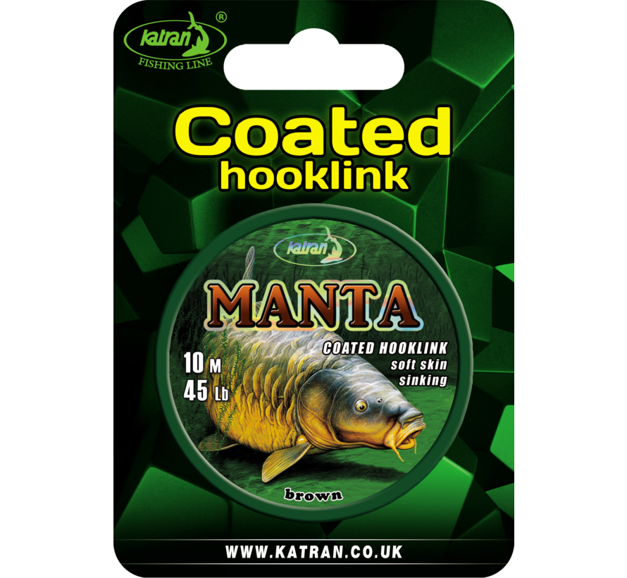Coated braided hook links MANTA BROWN 45lb | 10 m