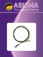 Ashima Ashima Coated Leader Loop/R-swiv 100cm 30 lbs Weed 30 lbs/ 1pcs