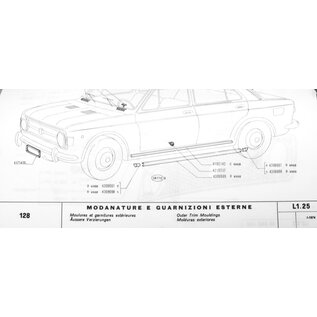 Trim clip Fiat 128 Berlina-Rally