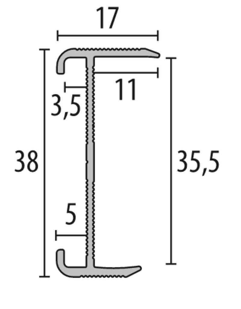 kuberit Kuberit 844 WS Trapkantprofiel verstelbaar (300cm)