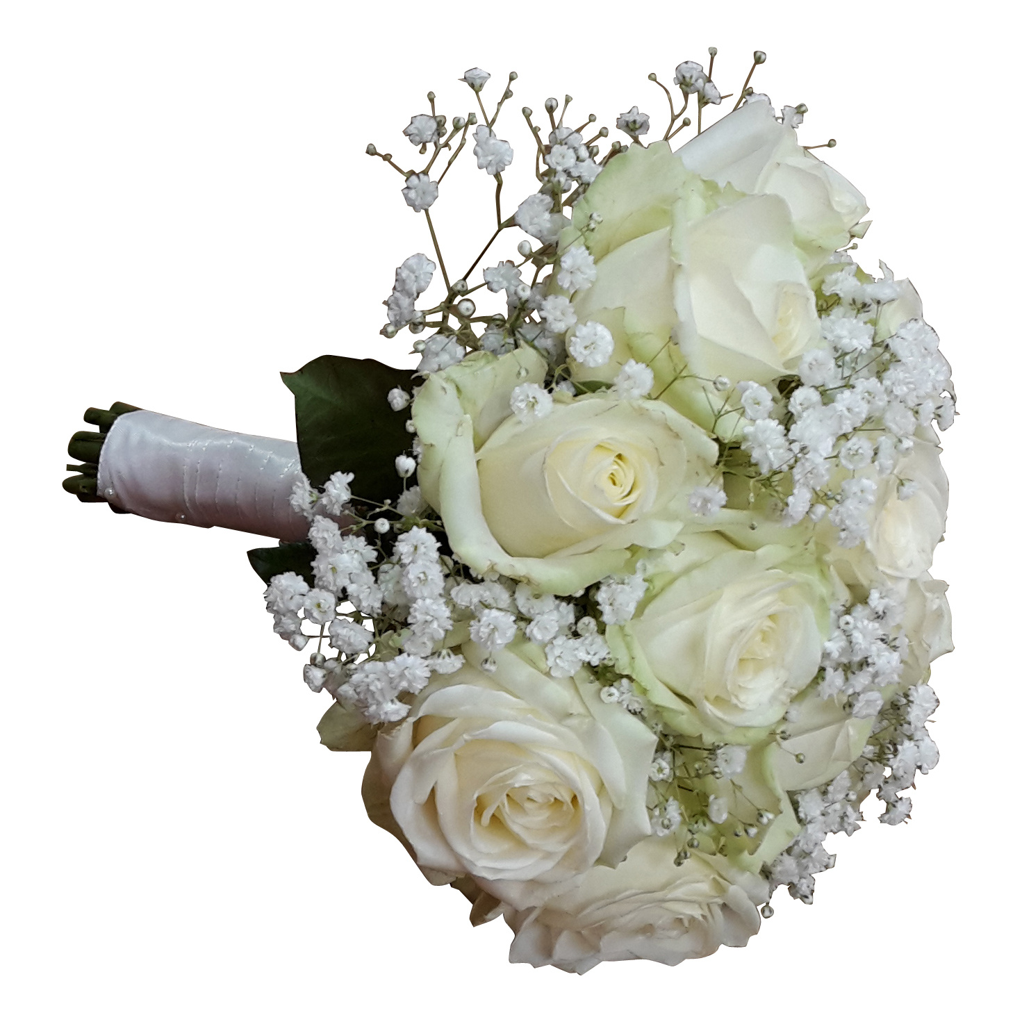 magnetron climax Elektronisch Bruidsboeket witte rozen en gips - Firenze Bloemenatelier