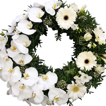 Handwerk met liefde en aandacht Urne couronne Orchidées