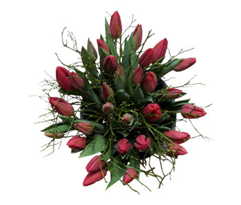 Handwerk door eigenaar Firenze bloemenatelier Tulpen boeket