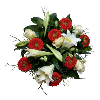 Handwerk met liefde en aandacht Bouquet Blanc & Orange