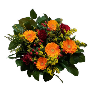 Handwerk met liefde en aandacht Bouquet de Fleurs Jaunes, Jaune-Orange & Rouges