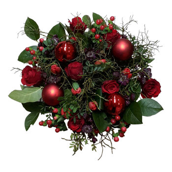 Handwerk met liefde en aandacht Bouquet de Noël Rouge