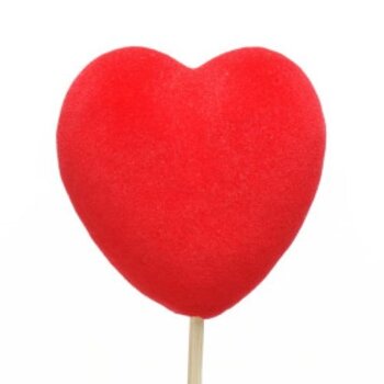 Velvet Red Heart on a Stick