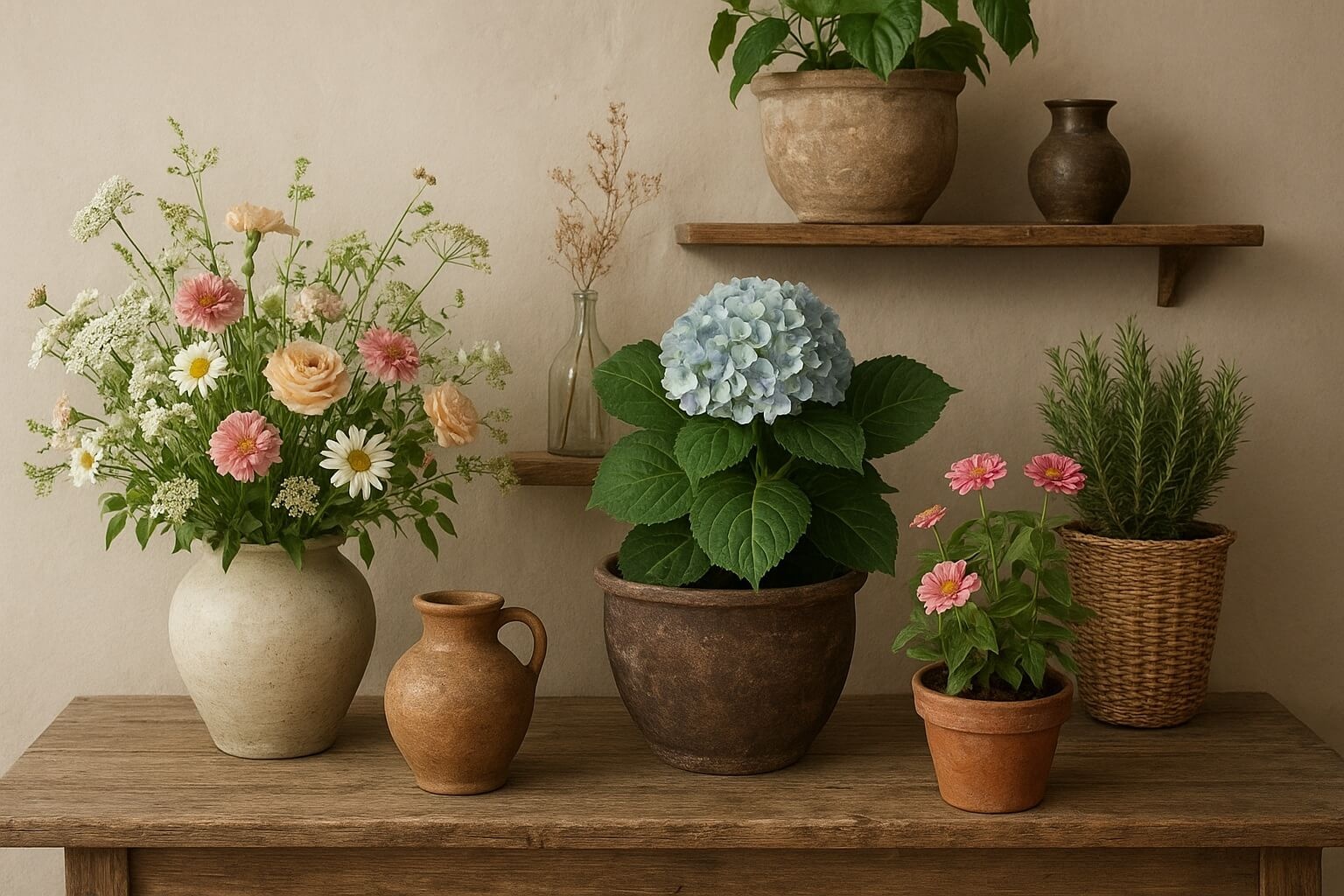 Flowers, plants and styling tips for a country-style home