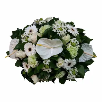 Rouwstuk witte bloemen