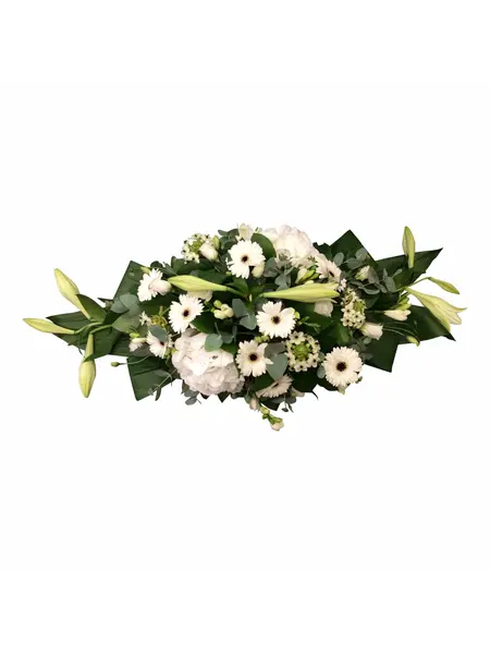Rouwstuk modern witte bloemen