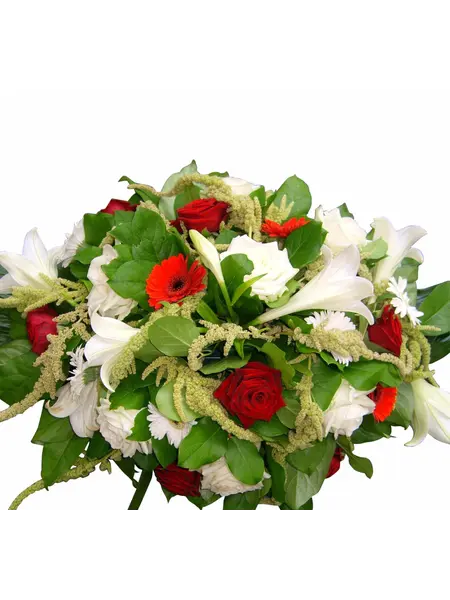 Rouwstuk Witte & Rode Bloemen Kalmthout