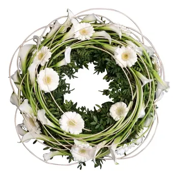 Urn Wreath White Callas & Germini