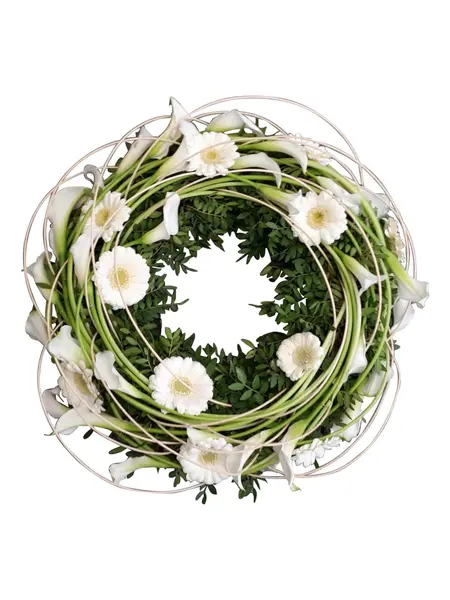 Urn Wreath White Callas & Germini