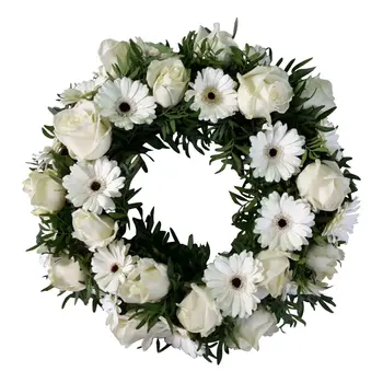 Firenze Bloemenatelier – Handgemaakte Boeketten, Bloemstukken & Planten Urn wreath white roses