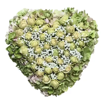 Heart-Shaped Funeral Tribute White