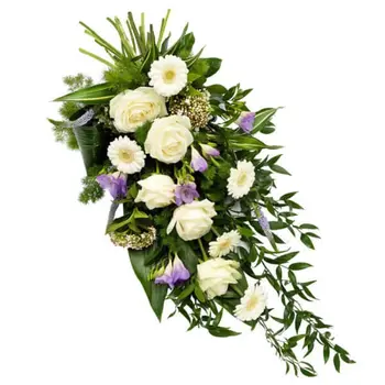 White & Lilac Funeral Bouquet