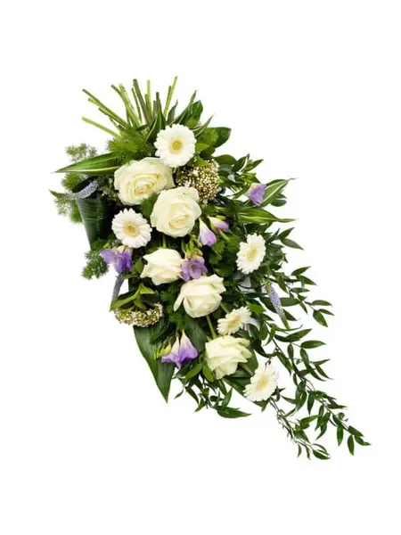 White & Lilac Funeral Bouquet